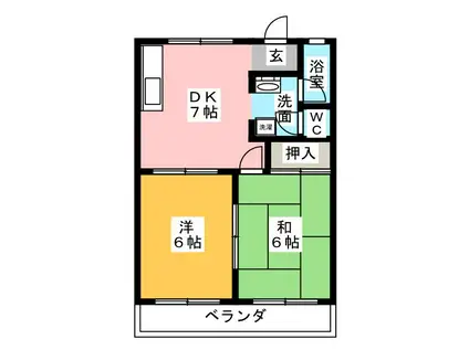 村瀬マンション(2DK/2階)の間取り写真