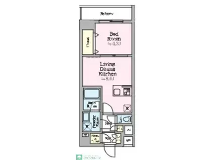 ティモーネグランデ押上イースト(1LDK/1階)の間取り写真