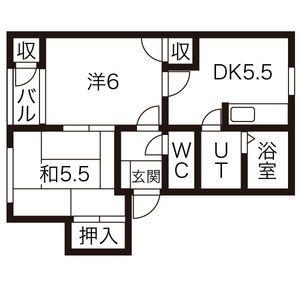 エクセレント(2DK/2階)の間取り写真