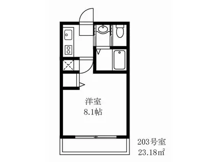 ヨコハマディパーチャーレジェンド(1K/2階)の間取り写真