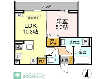 グレイスフルコート雅(1LDK/1階)の間取り写真
