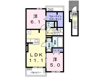 エテルノ III(2LDK/2階)の間取り写真
