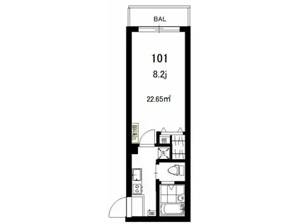 フォセット白楽(1K/1階)の間取り写真