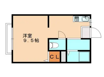 ブルーハイツ(ワンルーム/2階)の間取り写真