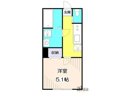 MAISON PEAKSメゾンピークス(1K/3階)の間取り写真