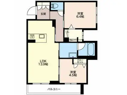 MORGENROT(2LDK/2階)の間取り写真