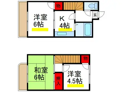 サンハイム(3K/1階)の間取り写真