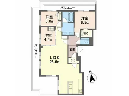 ブルーハート7(3LDK/4階)の間取り写真