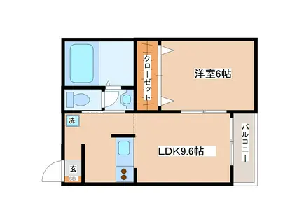 エターナルウィステリア(1LDK/2階)の間取り写真