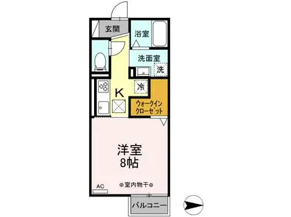 RESIDENCE明神(1K/1階)の間取り写真
