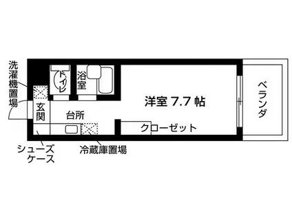 バウスクロス市川(1K/15階)の間取り写真