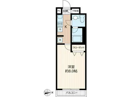 ウェルスクエアイズム大森西(1K/3階)の間取り写真