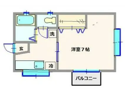 プチまこと(1K/2階)の間取り写真