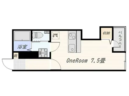 シャングリラロイヤルシティ高麗II(ワンルーム/3階)の間取り写真