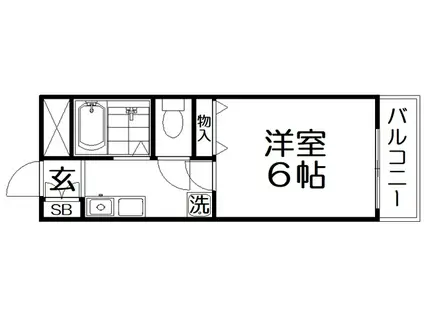 フリーディオ木屋元町(1K/1階)の間取り写真