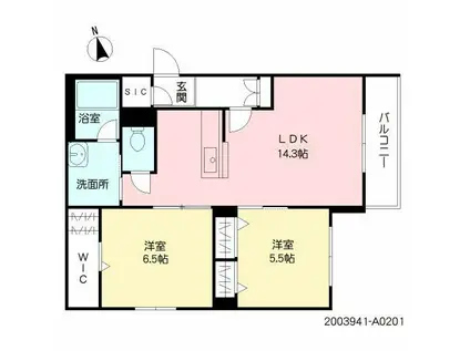 ヴィラウィステリア小ヶ倉F(2LDK/2階)の間取り写真