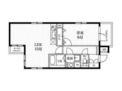 エルファーロ神楽坂(1LDK/3階)の間取り写真