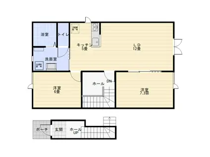 東邦ハウス1(2LDK/2階)の間取り写真