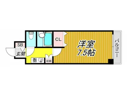 アベニ-ル(1K/2階)の間取り写真