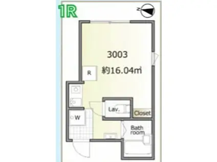 代々木上原ヒルズ(ワンルーム/2階)の間取り写真