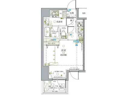 クレヴィスタ亀戸IV(1K/8階)の間取り写真