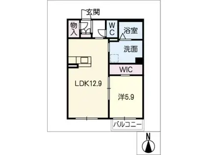 ドゥカサブランカ(1LDK/1階)の間取り写真