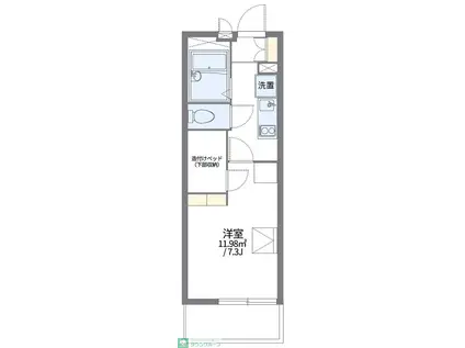 レオパレスこもとII(1K/1階)の間取り写真