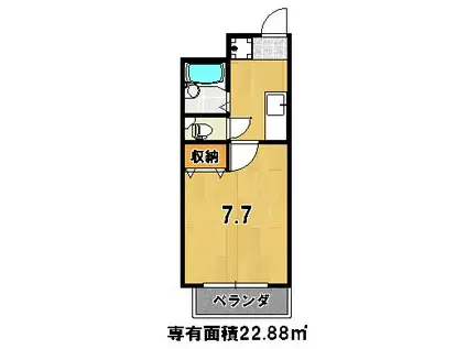 プレパルクニシカワ(1K/2階)の間取り写真