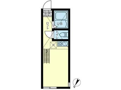 ロックガーデンズ横浜(ワンルーム/1階)の間取り写真