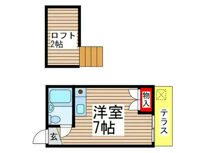 サニーベール亥鼻(ワンルーム/1階)の間取り写真