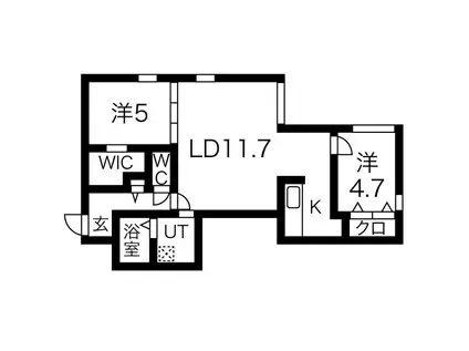ハイマート豊平(2LDK/2階)の間取り写真