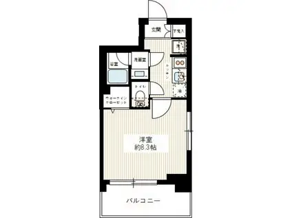 マキシヴ平和台(1K/2階)の間取り写真