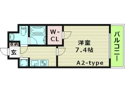 TSSQUARE城東野江 ティーズスクエア城東野江(1K/8階)の間取り写真