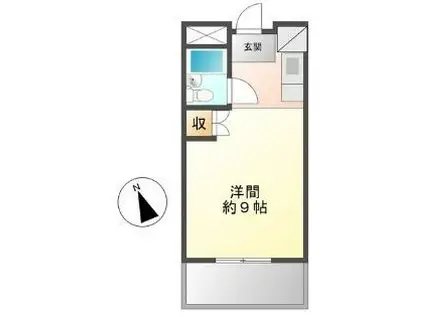 下関スカイマンション駅前(ワンルーム/10階)の間取り写真