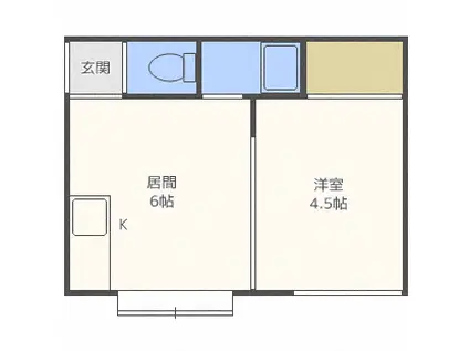 アムクレスト242-I(1DK/3階)の間取り写真