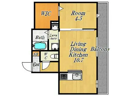 エルンテ(1LDK/2階)の間取り写真