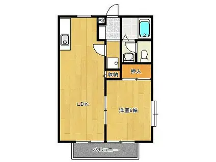 ヴィラ・グリーン(1LDK/2階)の間取り写真