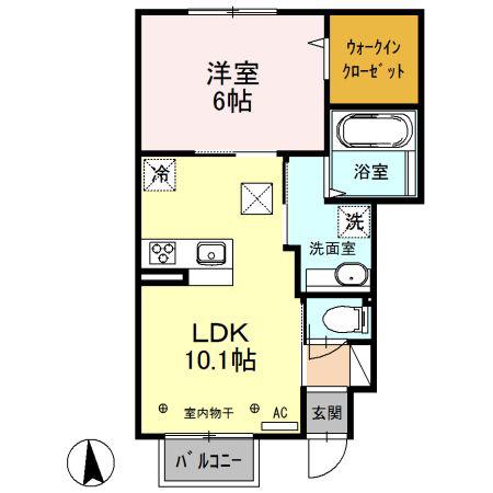 FRONTIER(1LDK/1階)の間取り写真