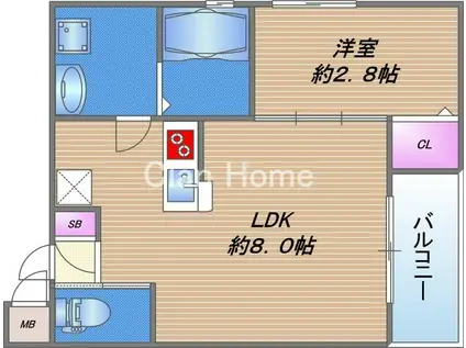 ワコーレヴィータ東今里(1LDK/3階)の間取り写真