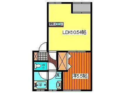 ソレイユSD(1LDK/2階)の間取り写真