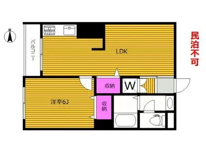 いちょう公園目の前 ビューパレス南台 VD(1LDK/1階)の間取り写真