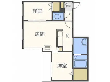 コローレ伏見(2LDK/5階)の間取り写真