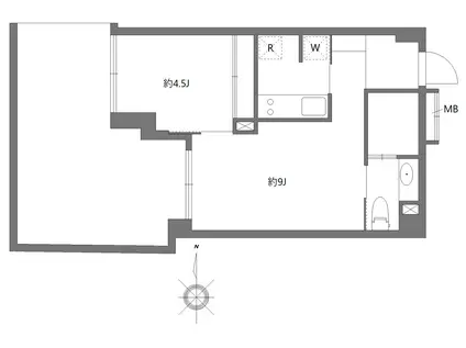 ベルジューレ高輪(1LDK/1階)の間取り写真