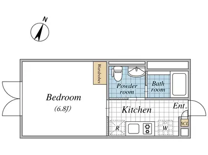 LAPIS渋谷本町(1K/4階)の間取り写真