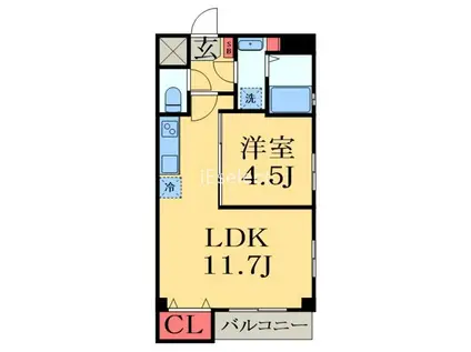 LE CLOS KANAMECHO(1LDK/3階)の間取り写真