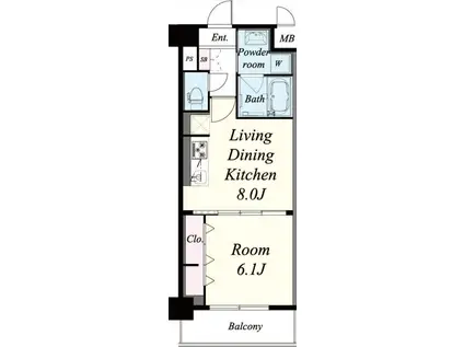 ハーヴェスト江坂(1LDK/1階)の間取り写真