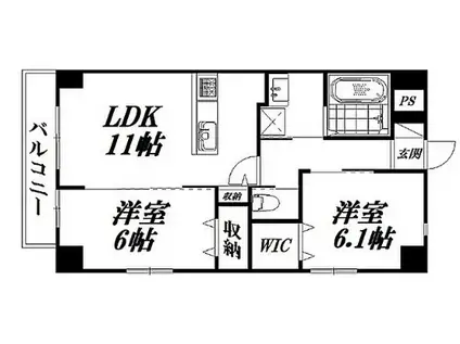 パストール(2LDK/3階)の間取り写真