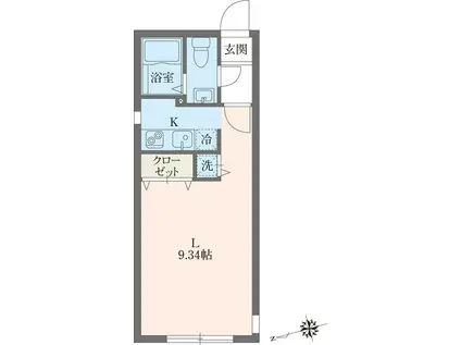 MODULOR要町I(ワンルーム/1階)の間取り写真