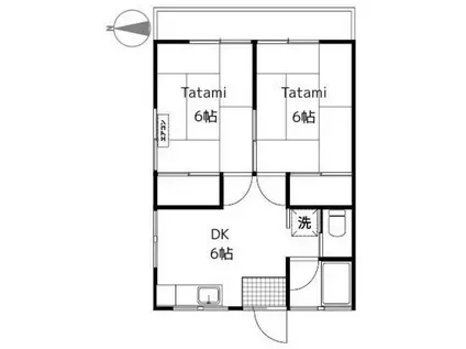コーポ鈴木(2DK/2階)の間取り写真