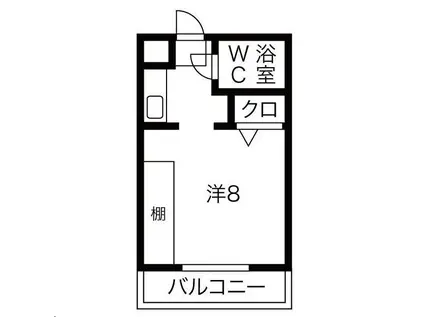 サンポート・6(1K/5階)の間取り写真